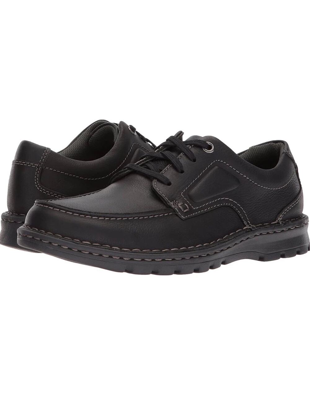 Men's Clarks Vanek Apron Black Oily Full Grain Leather Size 7.5M